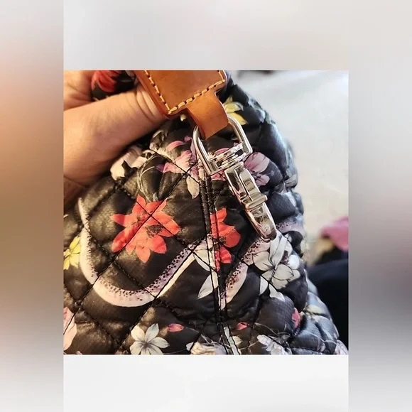 MZ Wallace  Black/Blue Small Floral Sutton bag with Blue Stripe - Picture 11 of 14